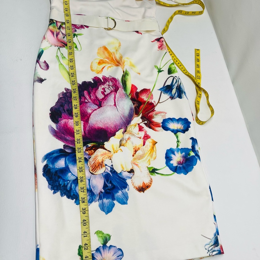 Ted Baker London Cream Midi Dress with Floral Print - Picture 7 of 11